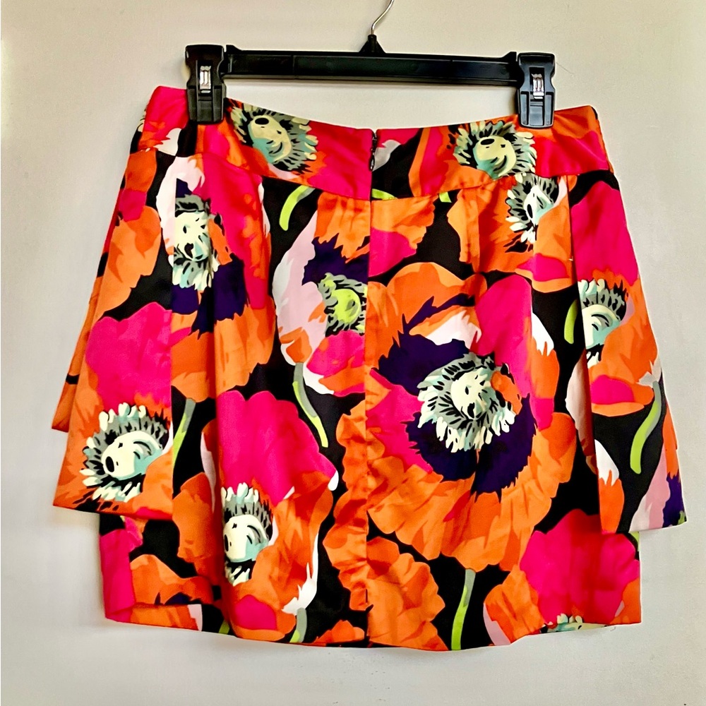 Cutest Stacked & Gathered Multicolor Silk Mini Skirt by Ted Baker - Picture 10 of 11